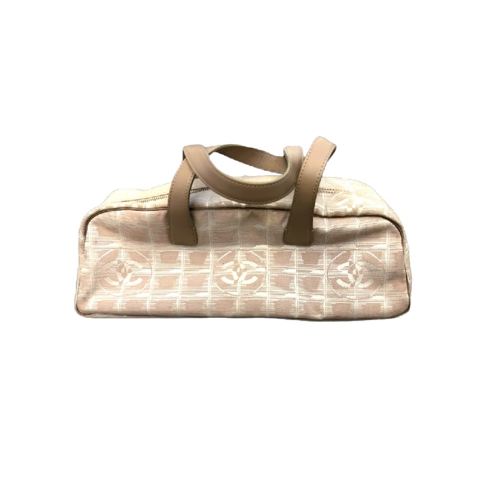 #Vintage CHANEL Travel Line CC
Logo Beige Jacquard & Leather travel bag.